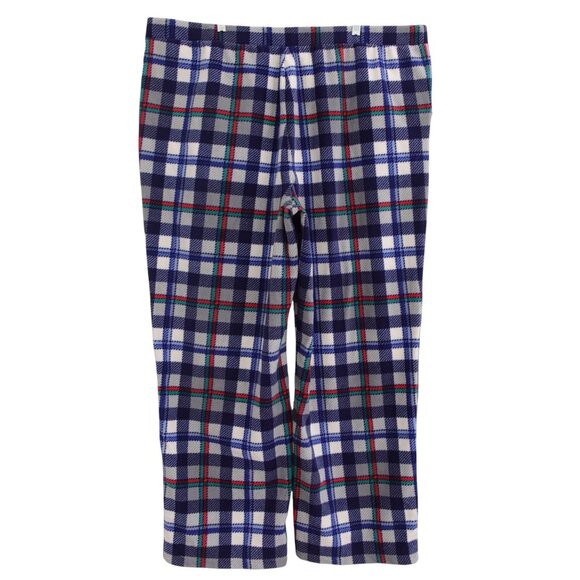 Denim & Co. Comfort Zone Regular Printed Fleece Pull On Pants Sz 2X Blue Plaid - Picture 2 of 4